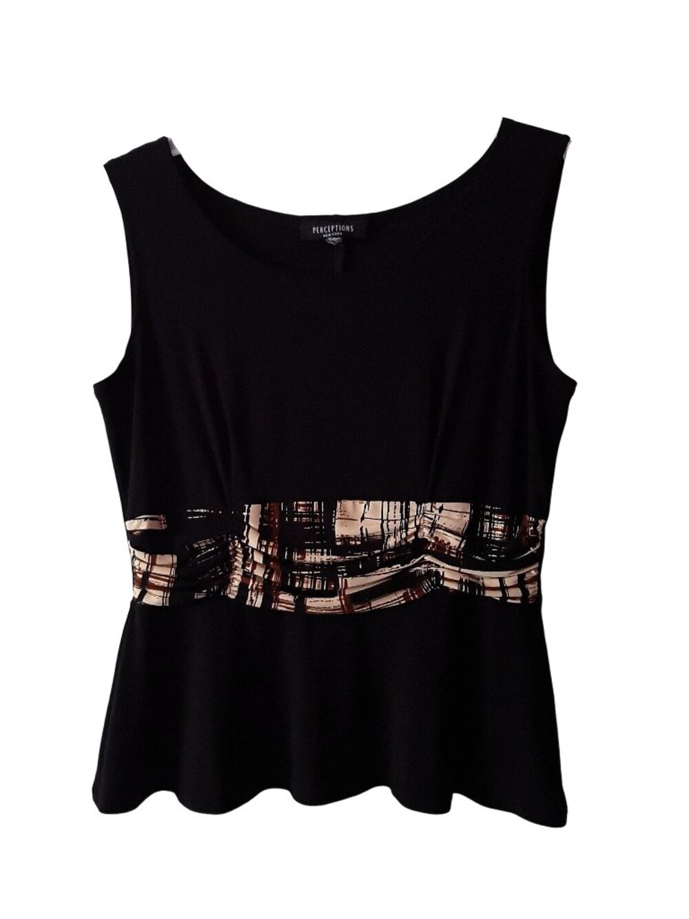 Women Perceptions New York Black Sleeveless Blouse- Size 16